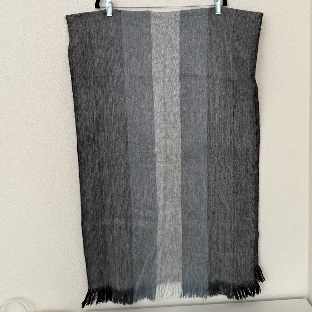 Supersoft Gray Striped Scarf